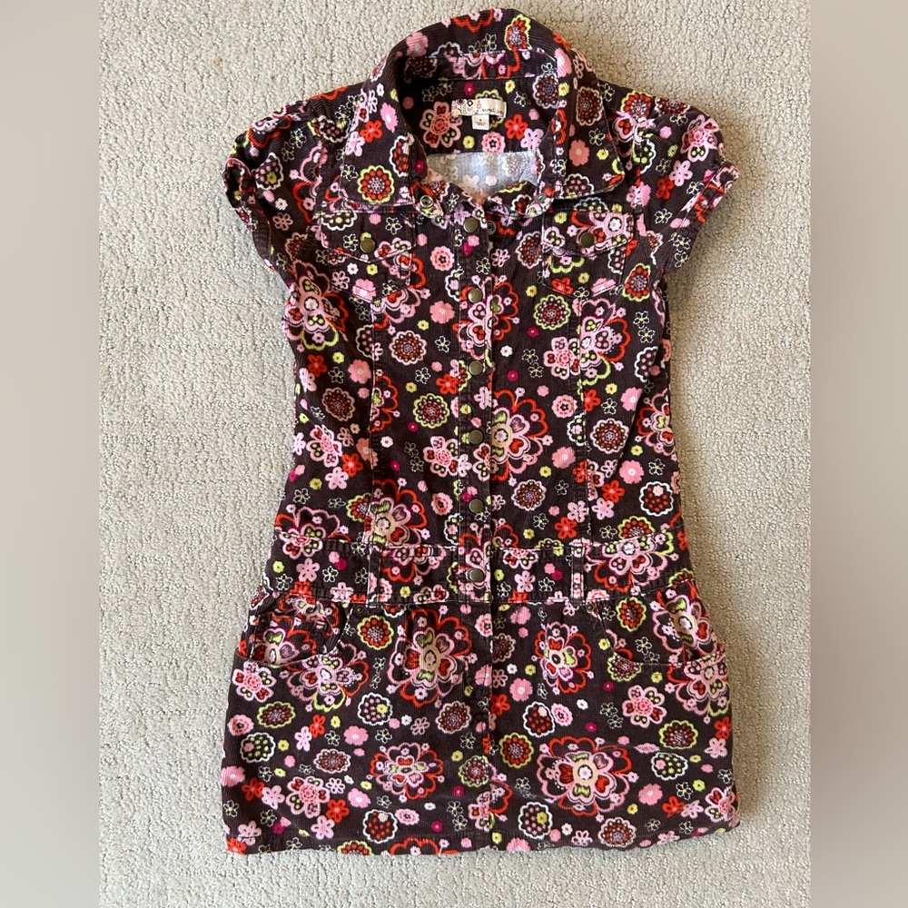 Y2K Sweet Ivy girls corded dress, floral size 6